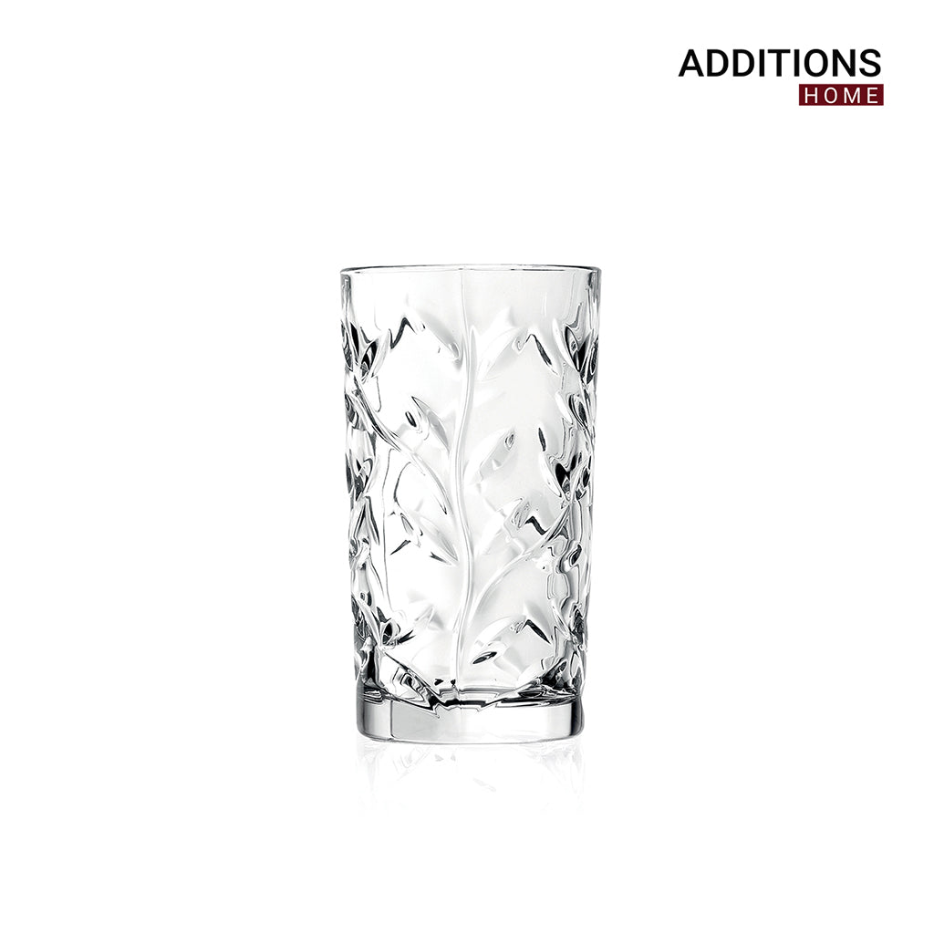 RCR (Made in Italy) Laurus Crystal Long Glasses, 360 ml, Set of 6