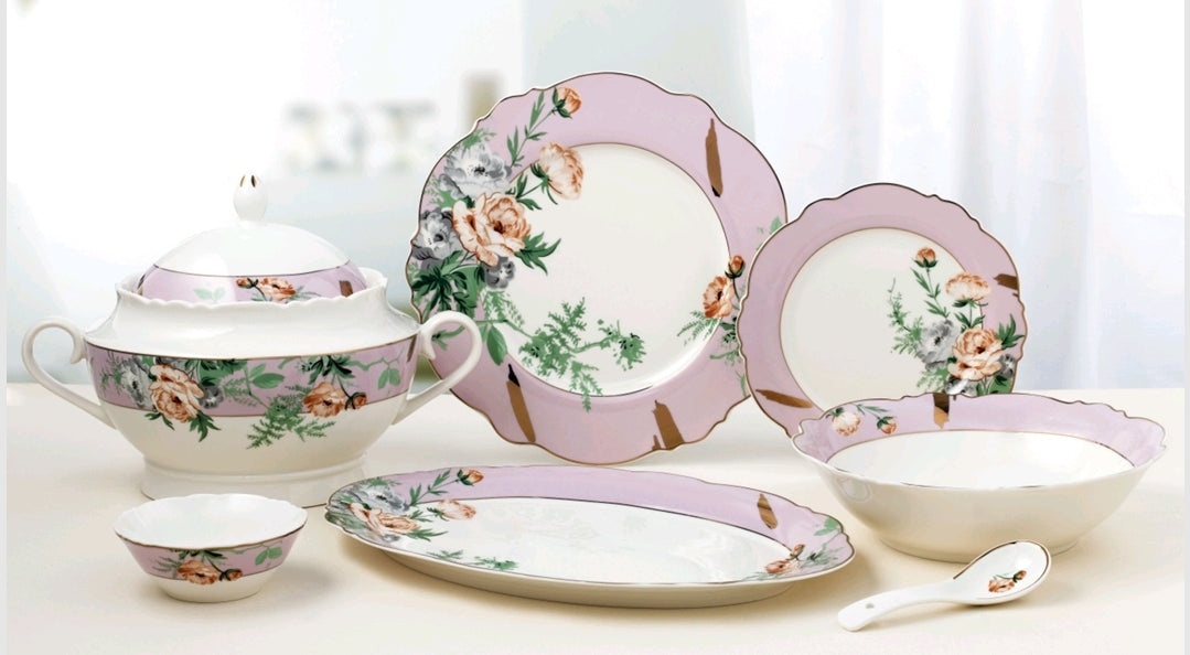 Fine Bone China Floral Dinner 41 PCS.